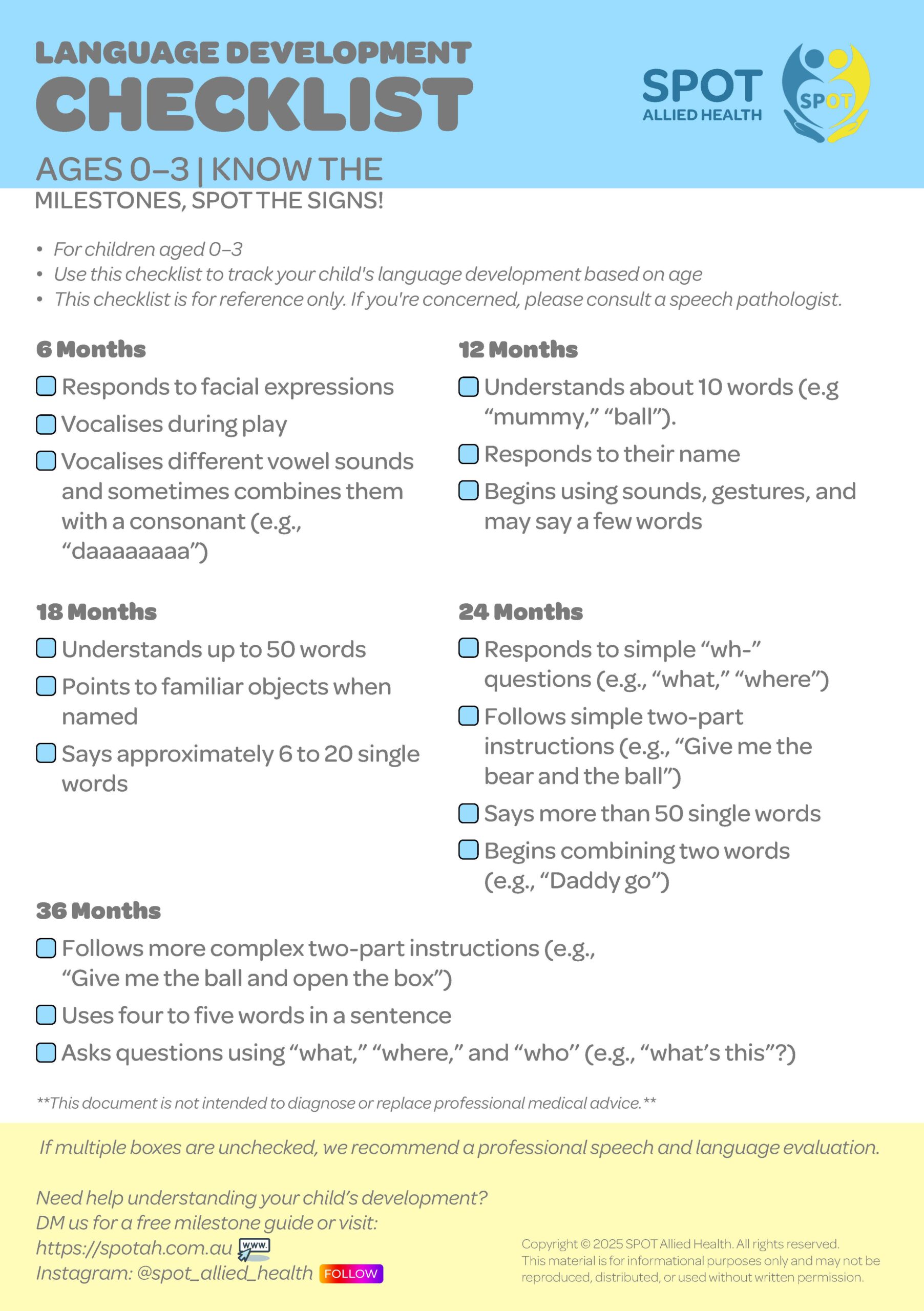 Childcare Screening | SPOT Allied Health Sydney